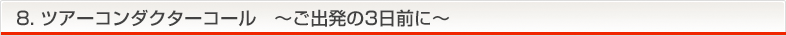 ８．ツアーコンダクターコール