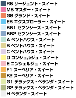 セブンシーズ・エクスプローラー号 - カラーチャート