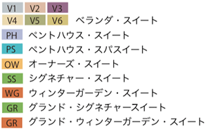 シーボーン・オベーション号 - カラーチャート